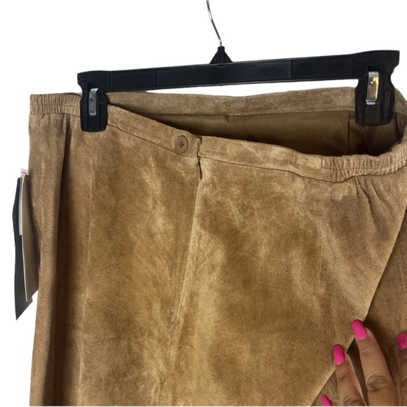 Vintage Brandon‎ Thomas long brown suede skirt size 14 nwt - Picture 3 of 6